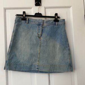 Theory washed denim skirt